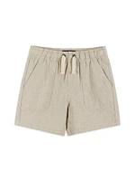 Little Boy's & Bird Cotton Shirt Linen-Blend Shorts Set