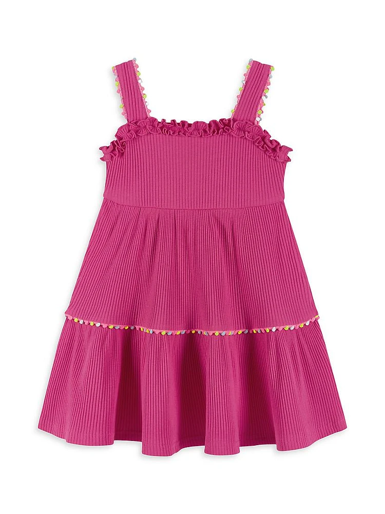 Little Girl's Ruffle Rib-Knit Dress