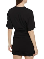 Ruched Matte Jersey Minidress