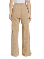 Cotton Waffle Knit Wide Drawstring Pants