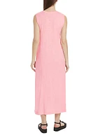 Slubbed Cotton Jersey Swing Midi-Dress