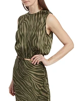 Zebra Silk Sleeveless Top