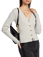 Cotton-Cashmere Mixed-Stitch Cardigan