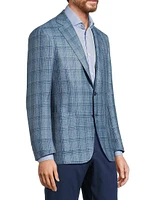 Kei Plaid Wool-Blend Two-Button Sport Coat