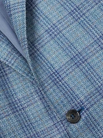 Kei Plaid Wool-Blend Two-Button Sport Coat