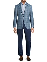 Kei Plaid Wool-Blend Two-Button Sport Coat