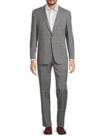 Milano Plaid Wool Single-Breasted Slim-Fit Suit