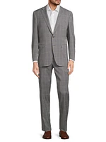 Milano Plaid Wool Single-Breasted Slim-Fit Suit