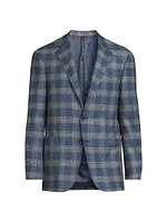 Kei Plaid Wool-Blend Two-Button Sport Coat