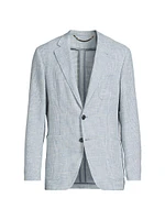 Kei Houndstooth Cotton & Linen-Blend Two-Button Sport Coat