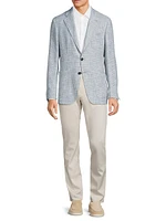 Kei Houndstooth Cotton & Linen-Blend Two-Button Sport Coat