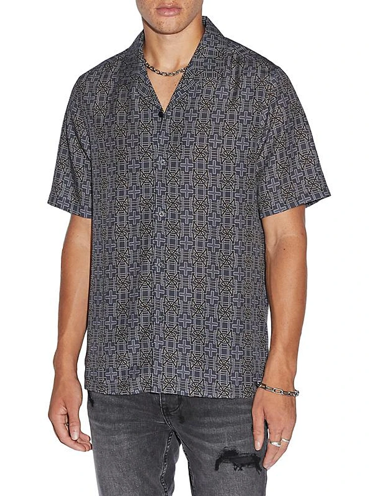 Plus Print Short-Sleeve Shirt