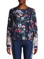 Bee Active Elsa Ruched Floral Long-Sleeve Top