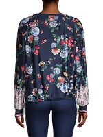 Bee Active Elsa Ruched Floral Long-Sleeve Top