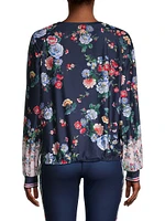 Bee Active Elsa Ruched Floral Long-Sleeve Top