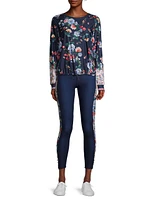 Bee Active Elsa Ruched Floral Long-Sleeve Top