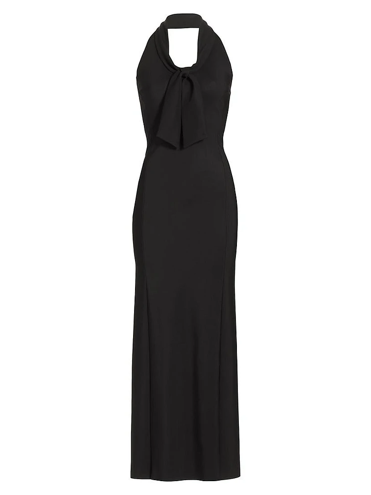 Bambi Sje Tie Halter Gown