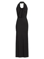 Bambi Sje Tie Halter Gown