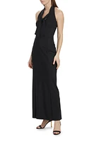 Bambi Sje Tie Halter Gown