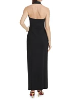 Bambi Sje Tie Halter Gown