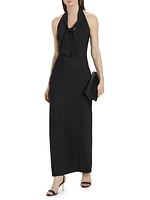 Bambi Sje Tie Halter Gown