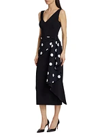 Airose Polka Dot Sash Midi-Dress