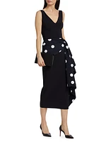 Airose Polka Dot Sash Midi-Dress