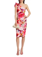 Gosia One-Shoulder Floral Cocktail Dress