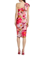 Gosia One-Shoulder Floral Cocktail Dress