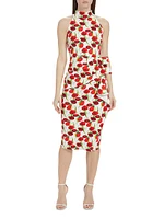 Amenadiel Print Halter Cocktail Dress