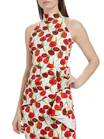 Amenadiel Print Halter Cocktail Dress