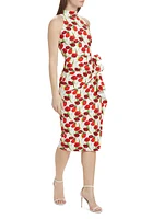 Amenadiel Print Halter Cocktail Dress