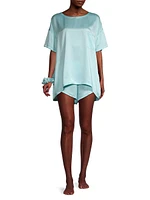 Stuff Of Dreams Silk Sleep T-Shirt, Shorts & Scrunchie Set