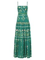 Alma Lima Esmeralda Floral Linen Maxi Dress