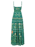 Alma Lima Esmeralda Floral Linen Maxi Dress