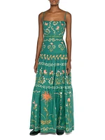 Alma Lima Esmeralda Floral Linen Maxi Dress