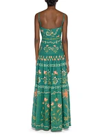 Alma Lima Esmeralda Floral Linen Maxi Dress