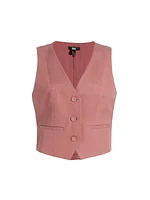 Iris Cotton-Blend Button-Front Vest