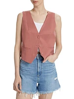 Iris Cotton-Blend Button-Front Vest