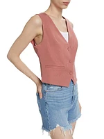 Iris Cotton-Blend Button-Front Vest