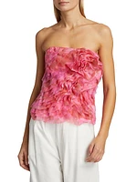 Charmed Rosette Printed Ruffled Bustier