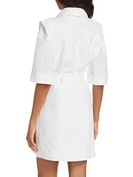 Abstraction Lyric Linen-Blend Belted Minidress