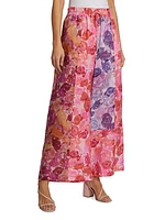 Vision Floral Linen Wide-Leg Pants