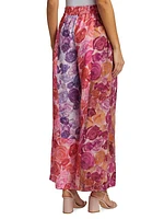 Vision Floral Linen Wide-Leg Pants