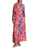 Vision Floral Linen Wide-Leg Pants