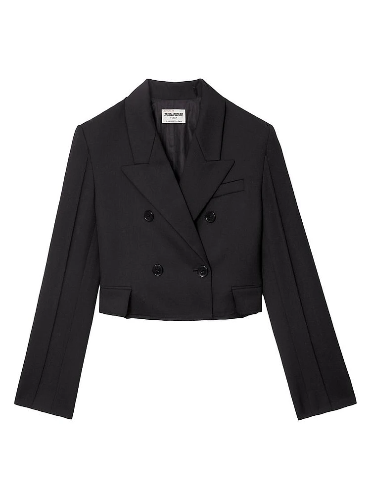 Vito Double-Breasted Crop Blazer