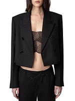 Vito Double-Breasted Crop Blazer