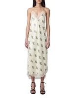 Ristyl Printed Sequined Midi-Slipdress