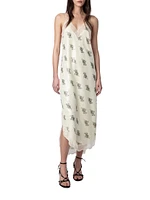 Ristyl Printed Sequined Midi-Slipdress