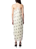 Ristyl Printed Sequined Midi-Slipdress